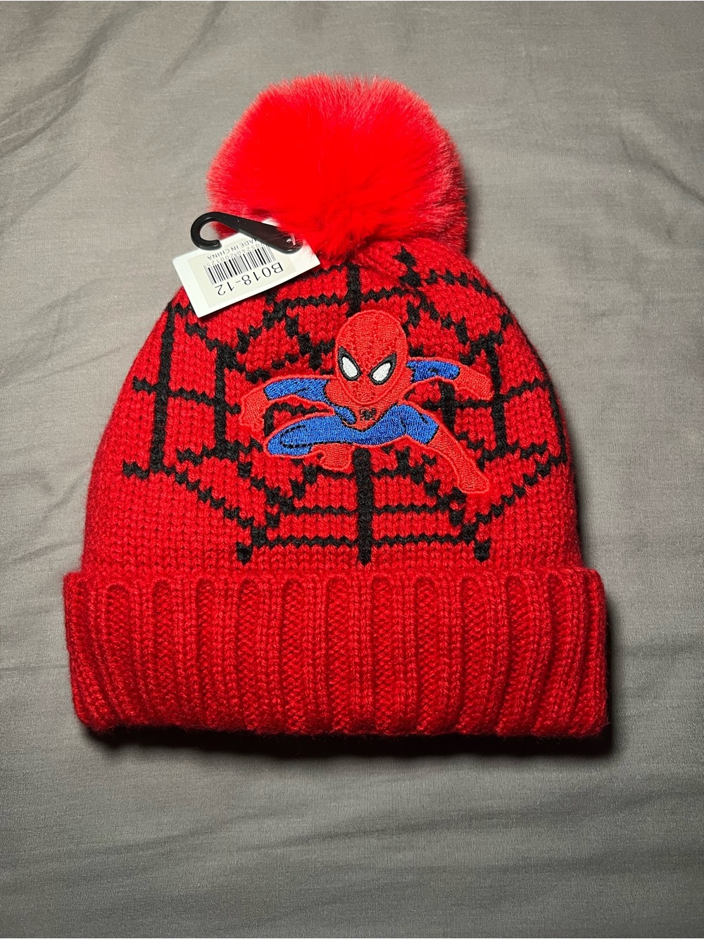 Red Spider-Man Pom Beanie